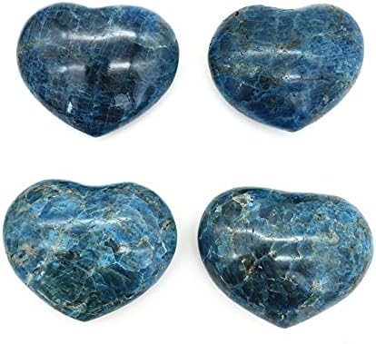 Shitou2231 1pc כחול טבעי אפטיט לב מלוטש אבן דקל ריפוי רייקי מדגסקר אבנים טבעיות ומינרלים אבני ריפוי