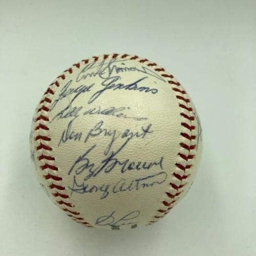 1966 קבוצת שיקגו קאבס חתמה על בייסבול ארני בנקס בילי וויליאמס רון סנטו JSA - כדורי בייסבול עם חתימה
