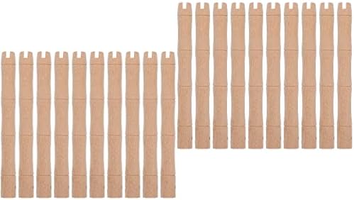 Vicasky 20 PCS סיני מאוורר עגול ידיות על מעריץ יד עתיק מעץ מעץ להחלפה לייצור מלאכת מעריצים סינית DIY