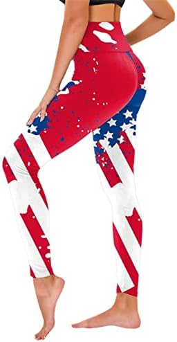 חותלות דגל אמריקאיות בקרת בטן נשים יום עצמאות יום עצמאות דקיקים מכנסיים אימון כושר אימון אימון אימון