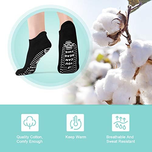 Libwys Non Slip Slip Socks לנשים גרביים לאחיזת גרביים לפילאטיס Barre Ballet Home ובית חולים 4 זוגות