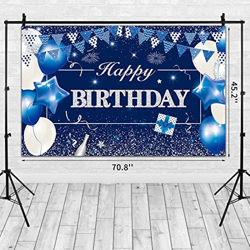 כחול כהה יום הולדת שמח רקע באנר כחול גדול גליטר יום הולדת רקע סימן יום הולדת שמח באנר לגברים יום הולדת ספקי