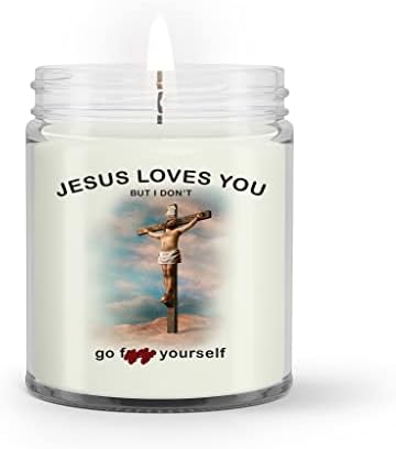 ישו אוהב אותך נרות ריחניים מתנה נוצרית, קישוט בסלון, עיצוב בית, מתנות לנשים