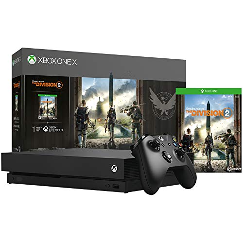 Microsoft Xbox One X Bucdle 1 TAT קונסולת TB עם Tom Clancy's The Division 2 + Xbox Live Live 3 חודשים זהב