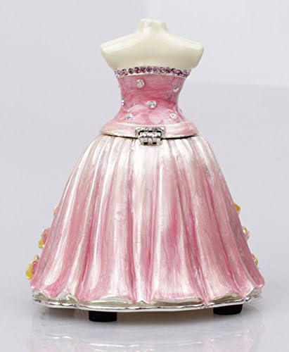 שמלת הנסיכה של Znewlook תיבת תלת -תלת -תיבה נסיכה מתכת קופסת תכשיט מתכת