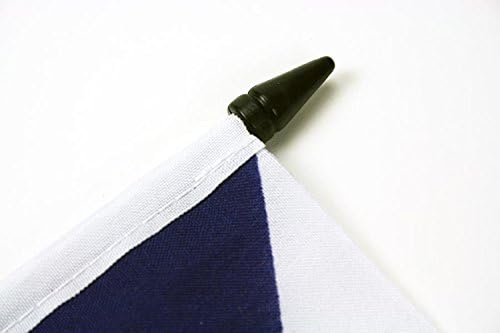 דגל AZ סיקיזם שולחן דגל 5 '' x 8 '' - דגל שולחן שולחן דת סיקה 21 x 14 סמ - מקל פלסטיק שחור ובסיס