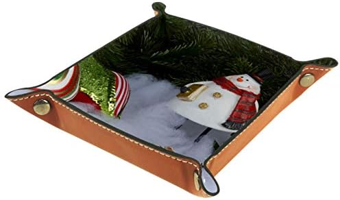 איש שלג לחג המולד של ליטני מארגן מארגן מגש אחסון מיטה ליד מיטה קאדי שולחן עבודה מגש החלפת ארנק