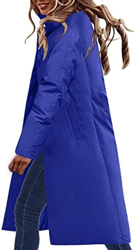 מעיל מעיל עם קפיצון מעיל נשים צבע אחיד ללא מכסה המנוע אמצע מעיל אורך מעיל בצבע אחיד ז'קט קרדיגן ארוך חזה יחיד