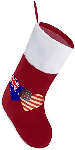 דגל אוסטרלי ואמריקני גרב חג המולד קלאסי קישוטי תלייה שקית ממתקים של שרוול לבן לקישוטים למסיבות לחג משפחתי