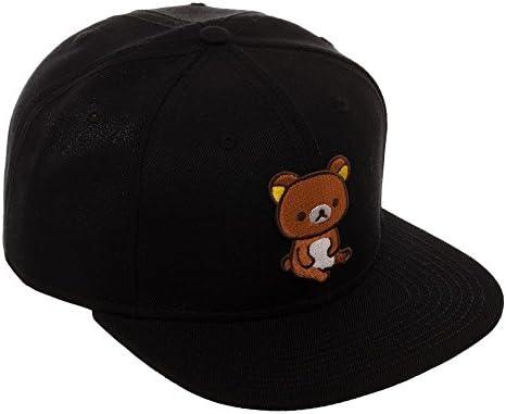 Rilakkuma רקום שחור סנאפבק - כובע אבא/כובע בייסבול/כובע בייסבול