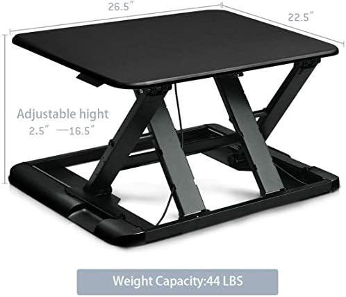 שולחן כתיבה מתכוונן בגובה Arlime, ממיר שולחן השולחן של קפיץ גז עם שולחן שולחן רחב, לשבת כדי לעמוד