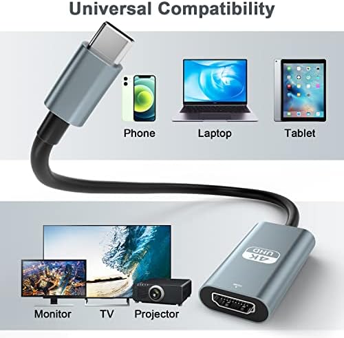 תחנת העגינה USB C ל- HDMI מתאם 4K 60Hz, Thunderbolt 3 סוג C לממיר HDMI