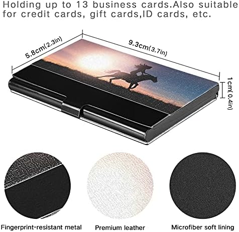 רכיבה סוס שקיעה עסקים כרטיס מחזיק עבור נשים גברים עסקים כרטיס בעל מקרה עם עור אישי כרטיס אשראי כרטיס מזהה