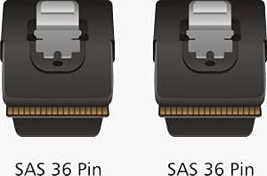 כבל SAS של Grean Mini, SFF-8087 ל- SFF-8087 כבל MSAs פנימי של זווית קדמית, 2.6ft
