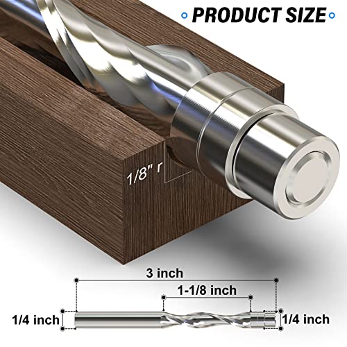 Meiggtool בקוטר 1/4 אינץ 'ספירלה סומק סומק חתיכות נתב, סומק חתוך חותך חתוך קרביד נתב ספירלה נתב 1/4 אינץ'