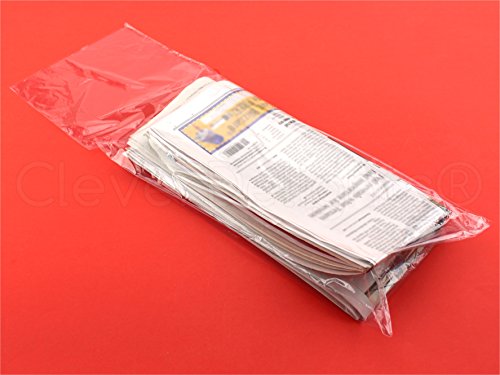 שקיות עיתון של Cleverdelights - 7.5 x 21 - 100 חבילה - 0.8 מיל - שקיות ניילון שטוחות ברורות