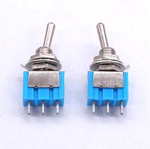Velore 10 יחידות ON/OFF/ON/ON 3 PIN 3 מיקום MINI THACK THICGE TEGGLE מתג AC 125V/6A, MTS-103