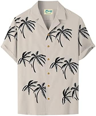 חולצות באולינג וינטג 'בגברים חולצות שרוול קצר הוואי כפתור קיץ כפתור מטה חולצה מזדמנת תלת מימד חוף מודפס
