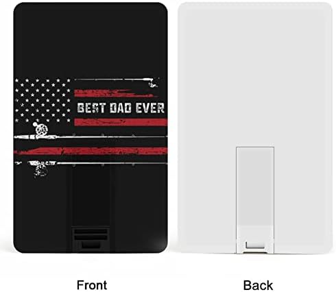 האבא הטוב ביותר אי פעם דייג כרטיס אשראי אמריקאי USB Flash Flash המותאם אישית למקל אחסון מפתח כונן