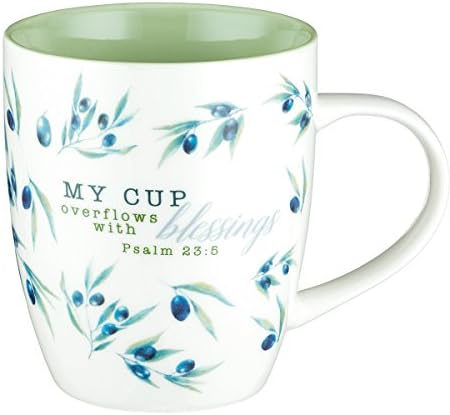 מתנות אמנות נוצריות פרחוני קרמיקה קפה & מגבר; ספל תה לנשים: הכוס שלי עולה על גדותיו עם ברכות - נ.ב.