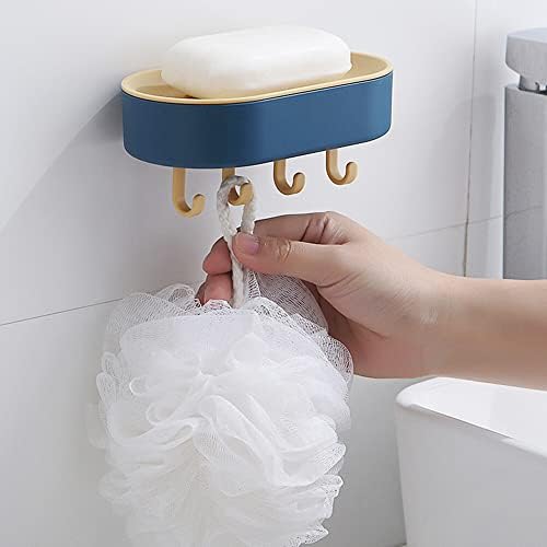 4 יחידות סבון קופסת סבון בר סבון מחזיק עם 4 ווים לא נקבובית לא נקבובית קופסת סבון אטומה לניתוק למקלחות חדרי אמבטיה