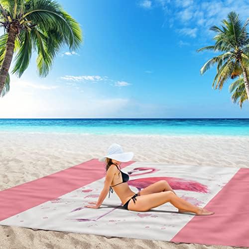 REYEEINC שמיכה גדולה במיוחד בחוף, אטום לחול, אטום לחול 10'X9 'רכה ונעימה מחצלת חוף קל משקל קל