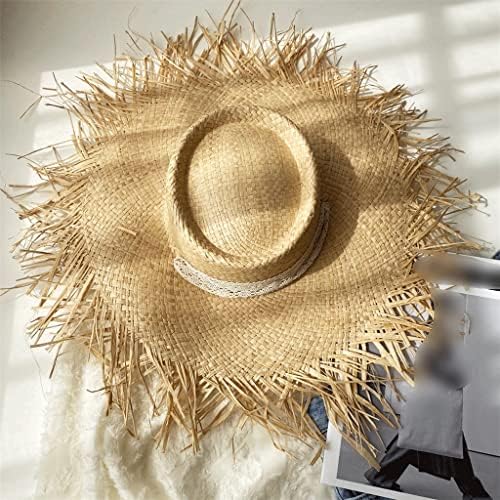 ZSEDP קיץ כובע רפיה טבעי נשים נסיעות נופש כובע חוף אריגה בעבוד