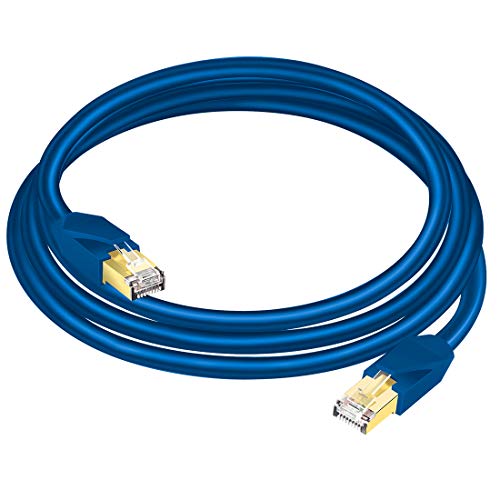 כבל Glanics Cat 8 Ethernet, כבל אינטרנט 30 ft עם מחבר RJ45, חיצוני ומקורה למתגי רשת, נתבים, משחקים, מודמים, מתאמי