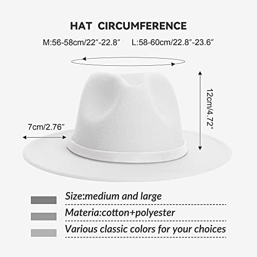 רחב ברים פדורה כובעי עבור נשים וגברים קלאסי הרגיש פנמה כובע גברים של שני טון שמלת כובע עם חגורת אבזם