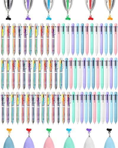 שר 60 יחידות 6 ב 1 ססגוניות כדורי עט בתפזורת 0.5 ממ 6 צבע נשלף כדורי עטים צבעוני דיו עט עבור משרד ציוד