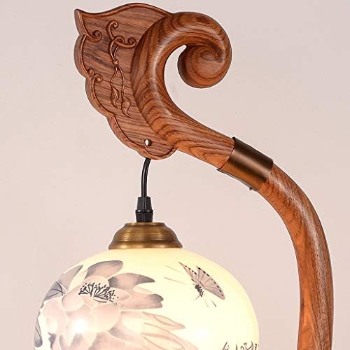 ZHAOOLEI מהגוני סיני בסגנון סיני לימוד חדר שינה מנורה קרמיקה עץ מוצק אור חם אור רטרו קלאסי חדש מנורת