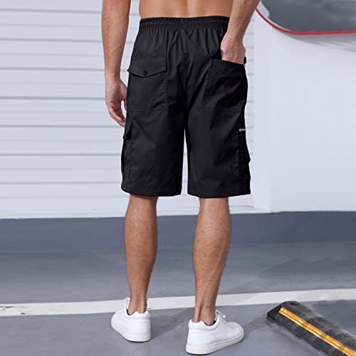 מכנסי מטען לגברים מותניים אלסטיים חיצוניים חיצוניים מכנסיים קצרים ספורט ספורטיביים עם סווטגרסינג