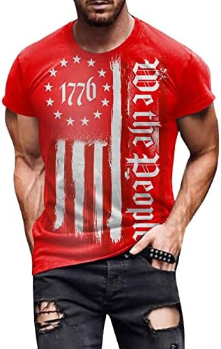 בינוני חולצות לגברים גברים 1776 עצמאות שינוי צבע דגל אביב קיץ פנאי ספורט נוח כותנה