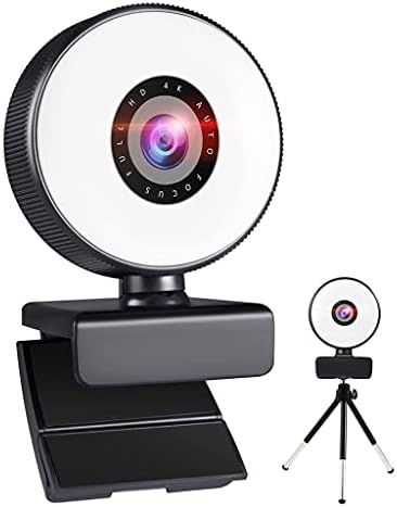 מיני מצלמת אינטרנט עבור מחשב נייד עם מיקרופון אוטומטי טבעת אור וידאו מצלמת שידור חי מצלמת אינטרנט