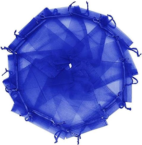 50 יחידות 6 * 9 שרוך אורגנזה תיק כחול תכשיטי שקיות מסיבת לנכש לטובת נרות קוסמטי צעצוע כדורי