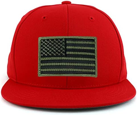 צבא זית זית דגל אמריקאי דגל גודל נוער גודל Flatbill Snapback Cap Baseball