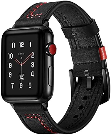רצועת עור של Qanxgog עבור Apple Watch 49 ממ 45 ממ 44 ממ 42 ממ 41 ממ 40 ממ 38 ממ, וינטג 'רצועת שעון