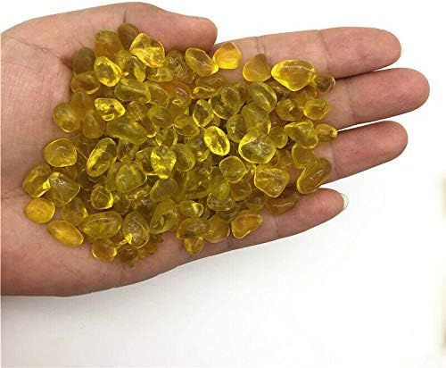 Ruitaiqin Shitu 50G 7-10 ממ חצץ זכוכית צהובה זיגוג אבן סלע אבן מלוטש דגימת אקווריום אבני תפאורה