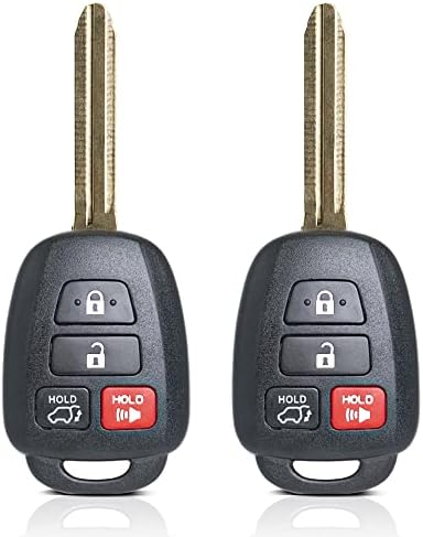 2 מפתח FOB החלפה מרחוק מתאימים לטויוטה RAV4 2013 2014 2015 2017 2018/Highlander 2014-2019/Sequoia