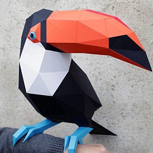 WLL-DP בעבודת יד DIY 3D טוקאן נייר פסל נייר בעלי חיים דגם נייר מראש מלאכת נייר אוריגמי פאזל נייר