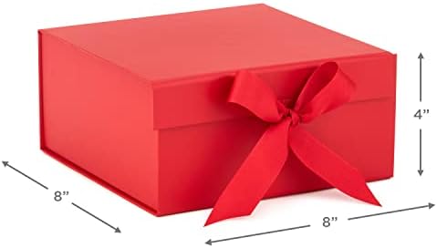 קופסת מתנה מתקפלת של Hallmark עם מילוי נייר מגורר לחג המולד, יום האהבה, סיום לימודים