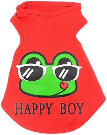 קטן_מלוצקי_חנות בגדים עבור בנות בני שמח צפרדע אפוד כלב חולצה קלאסי גופיות, אדום, בינוני