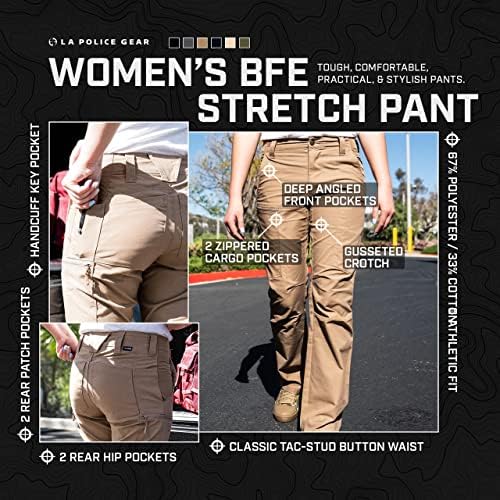 להילוך משטרת LA נשים BFE מכנסי מטען טקטיים, מכנסיים טקטיים בכושר אתלטי לנשים, מכנסי טאק קלים של נשים