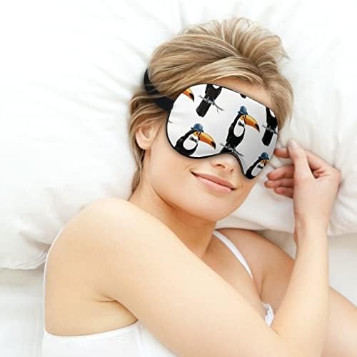 מסכת שינה טוקנית מצוירת ביד מכסה מסיכת עיניים רכה עם עיניים עמידה עם רצועה מתכווננת לגברים נשים