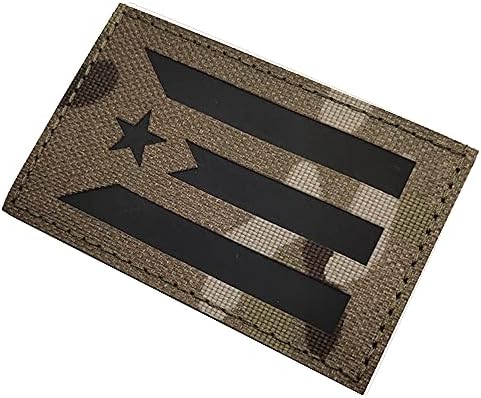 2pc Multicam אינפרא אדום IR Puerto Rico Cuba Flag 3.15x2 iff Morale Tactical Appleter Applique