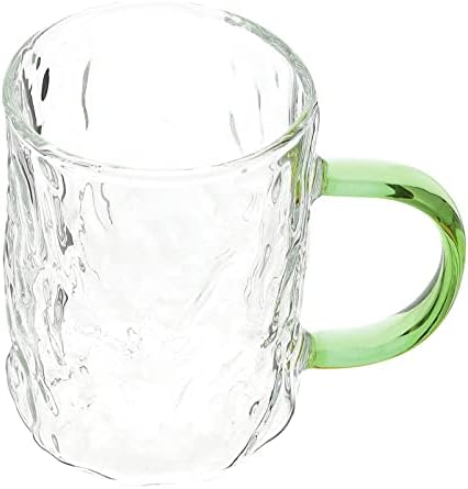 המוטון משרד ציוד קפה כוס 5 חבילה ספל קפה זכוכית כוסות זכוכית מובלטות ספל קפה קריסטל ספל תה סיני עם ידית: קריסטל