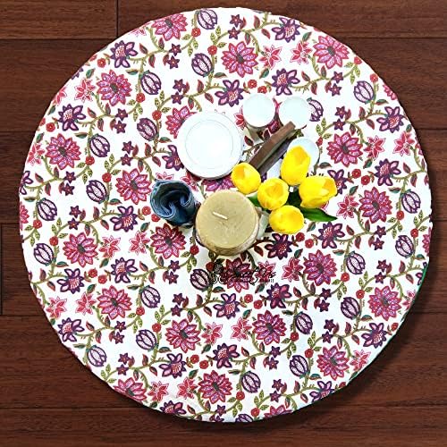 מפת שולחן קתרינה אמריקאית מתוקה לשולחנות עגולים ומפית אפורה אחת, בד שולחן אוכל מטבח פרחוני מכותנה, כיסוי