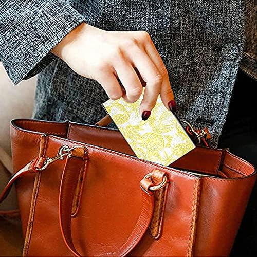 לימון פירות דפוס כרטיס ביקור מחזיק עבור נשים גברים כרטיס ביקור מחזיק מקרה עם עור אישי כרטיס ביקור כרטיס אשראי