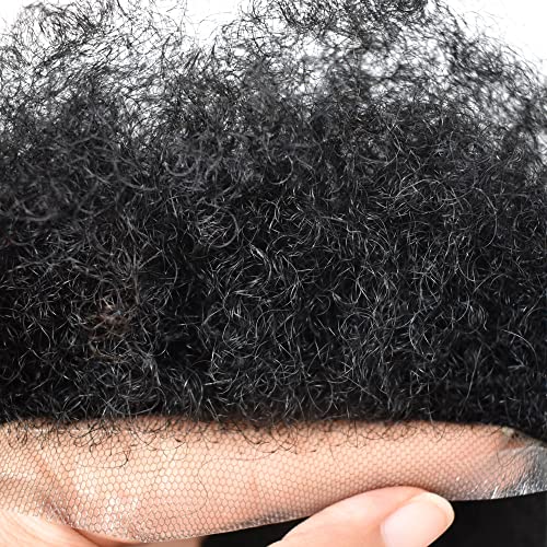 לארוג שיער יחידות עבור שחור גברים מתולתל ברזילאי שיער מערכת לנשימה צרפתית תחרה טבעי שיער החלפת