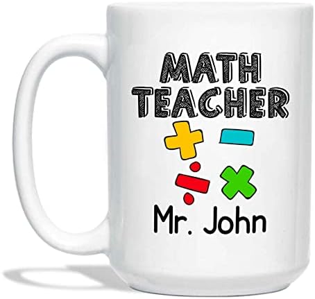 הטוב ביותר מתמטיקה מורה אי פעם ספל, אישית שם מתמטיקה מורה כוס, מורה מתנה עבור חדש סמסטר, פרישה